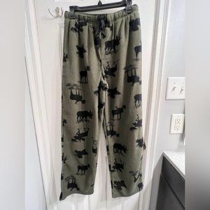 Croft&Barrow Fleece Green Black Print Pajama